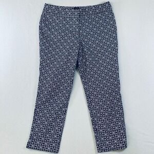 Talbots Hampshire‎ Cropped Pants Women's Geometric Print Black White Petites 12P